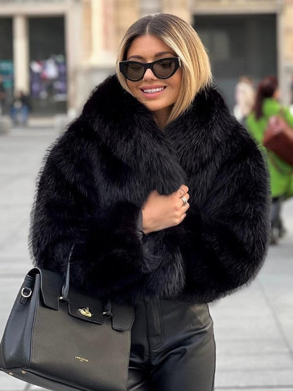 Women's Fluffy Plush Lapel Coat