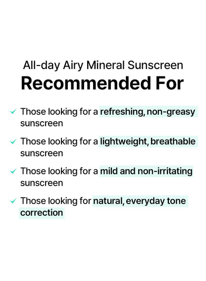 All-day Airy Mineral Sunscreen 1+1 Special set (35g * 2ea)
