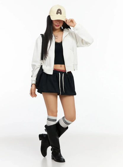 Checkered Balloon Skort CA513