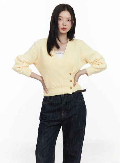 Chic V-Neck Wrap Knit Cardigan IF520