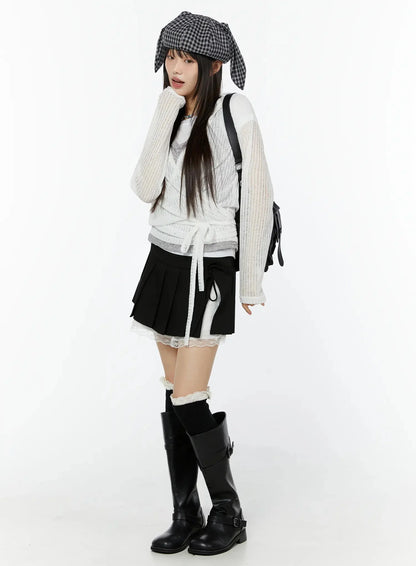 Chic Lace Wrap Hoodie Cardigan IU518