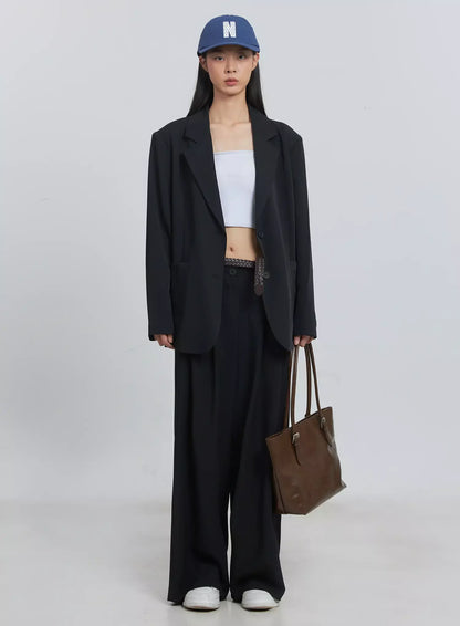 Classic Oversized Blazer (Black) IU512