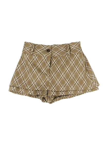 Checkered Pleats Skort IJ521