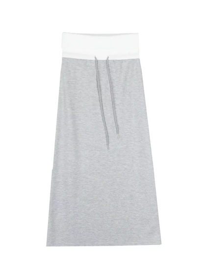 Casual Foldover Maxi Skirt IU509