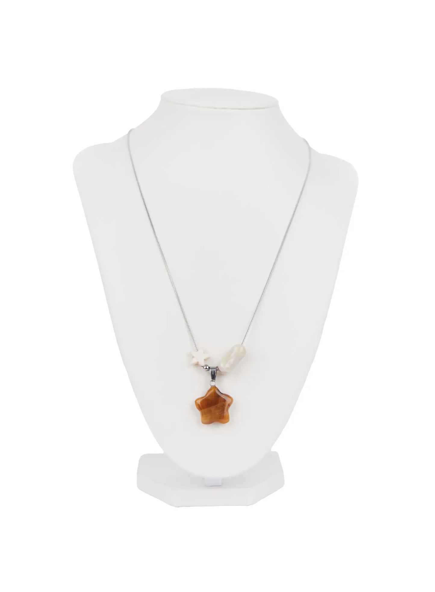 Brown Star Pendant Chain Necklace IN510