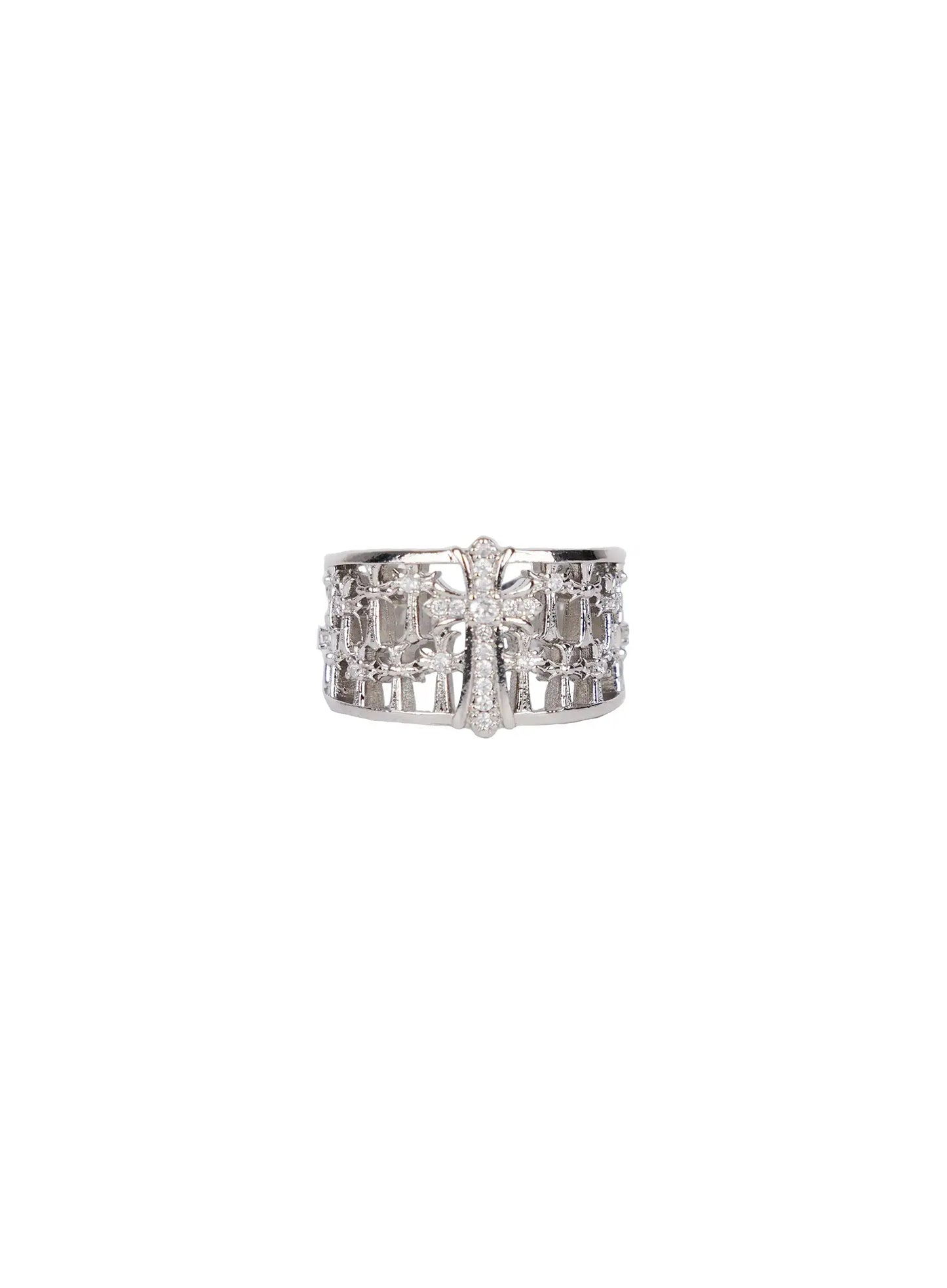 Bold Rhinestone Pendant Ring (Adjustable) IN510