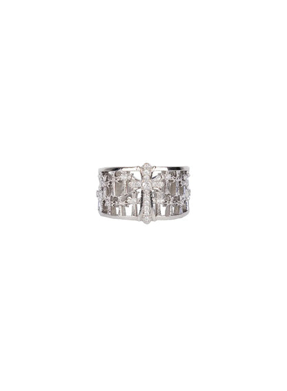 Bold Rhinestone Pendant Ring (Adjustable) IN510