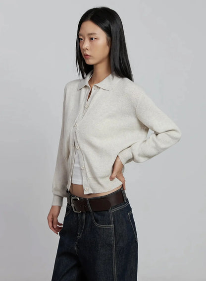 Classic Collar Knit Cardigan IM520