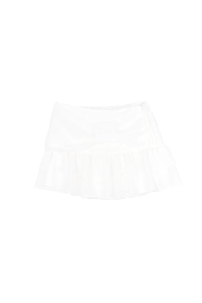 Bow Waist Tiered Mini Skirt IY511
