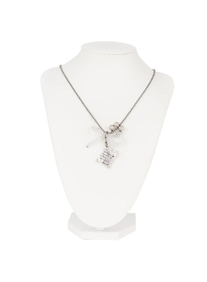 Clear Ribbon Necklace ID529