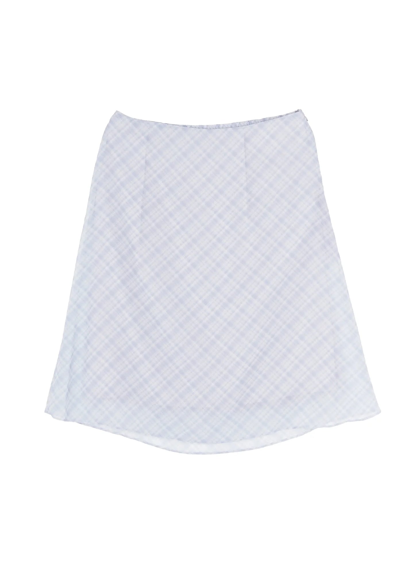 Chiffon Flare Plaid Midi Skirt IY507