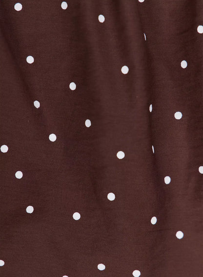 Brown Polka Dot Tiered Dress IU518