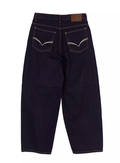 Annette Dark-Wash No-Fade Baggy Jeans IA507