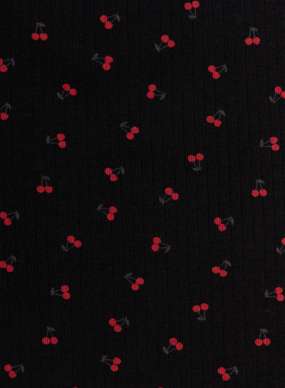 Cherry Print Sweetheart Neckline Tee IU505