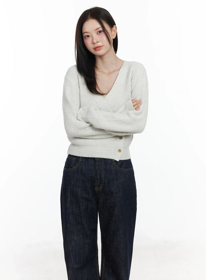Chic V-Neck Wrap Knit Cardigan IF520