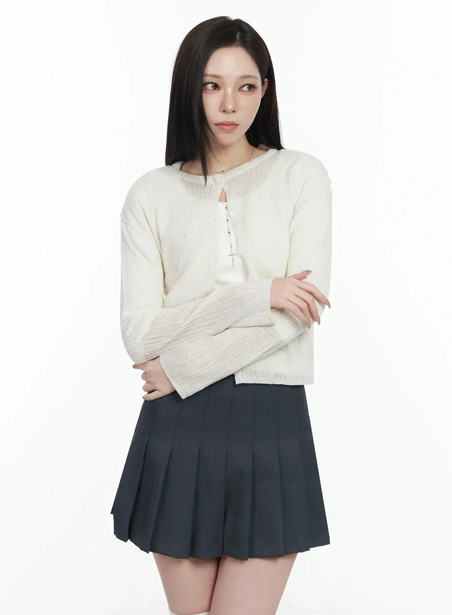 Basic Ribbed Cardigan IJ528