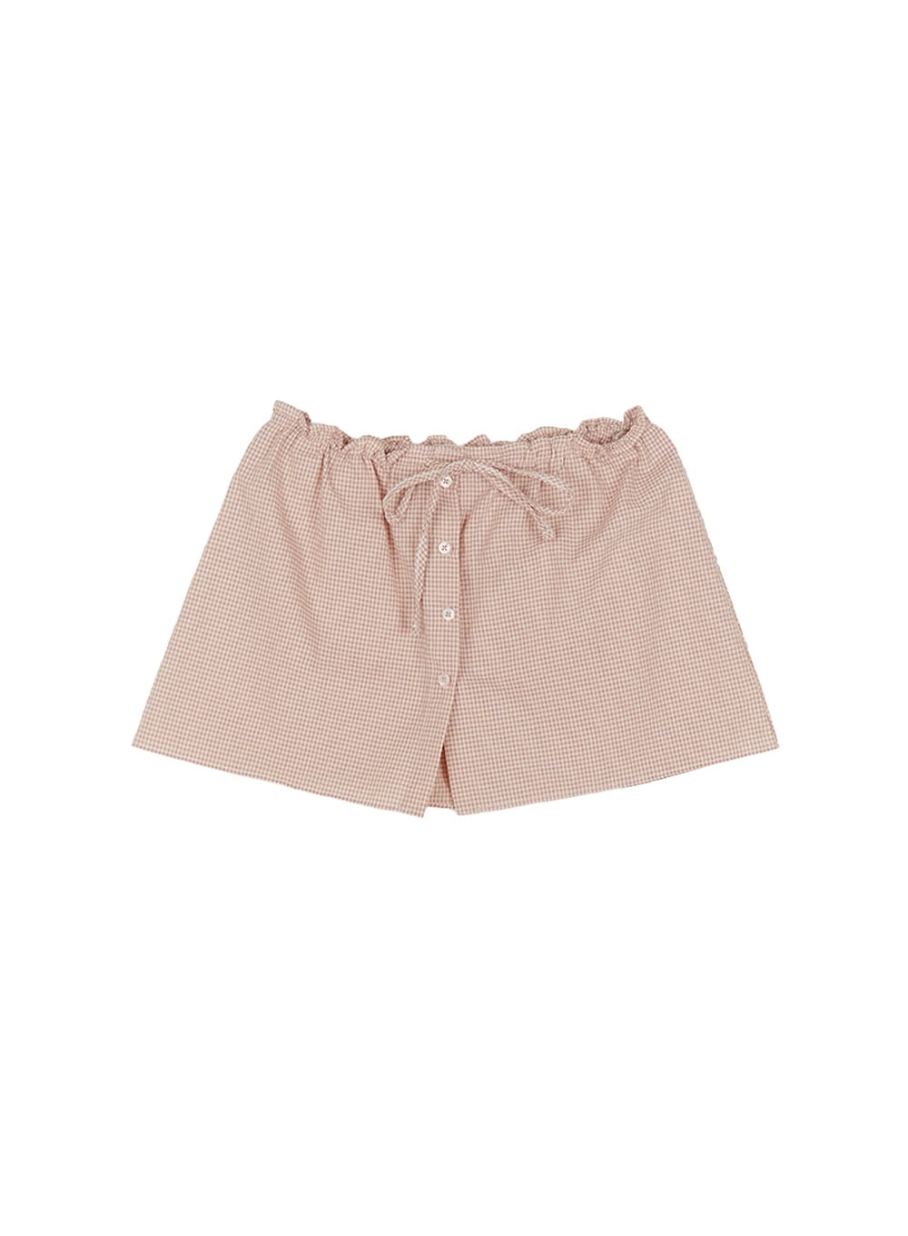Checkered Ribbon Button Mini Skirt IY513