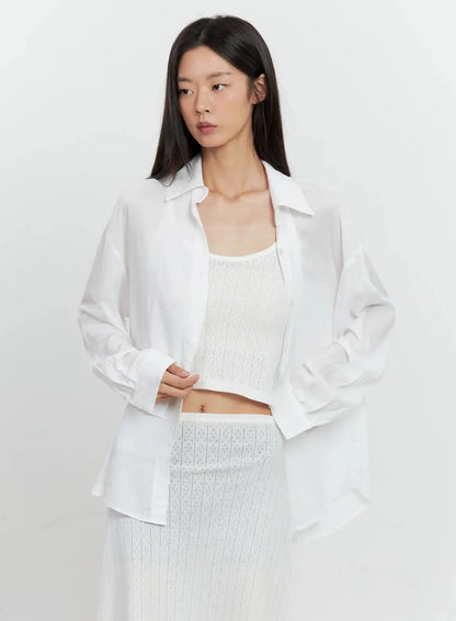 Classic Long-Sleeve Button-Up IL528