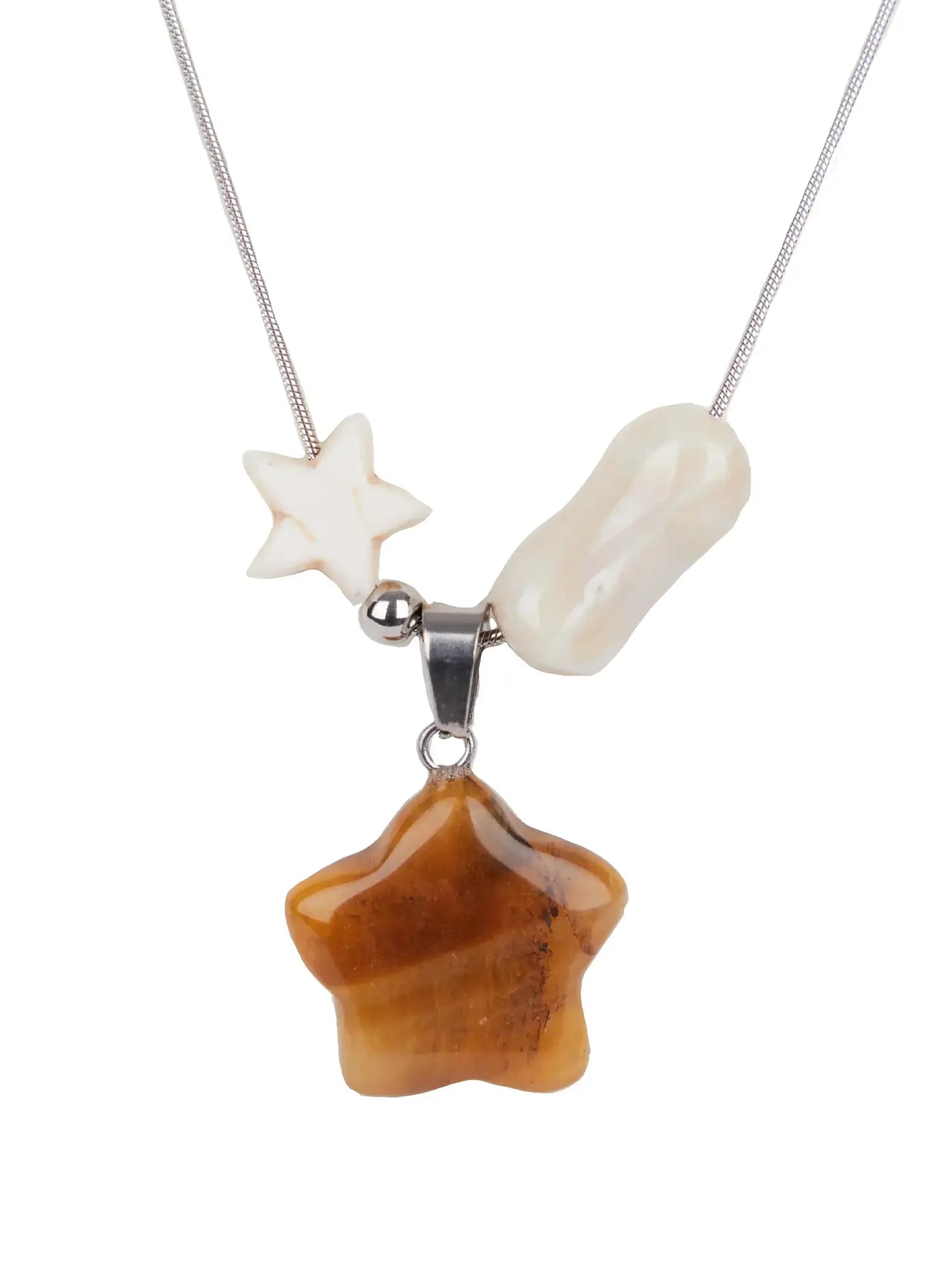 Brown Star Pendant Chain Necklace IN510