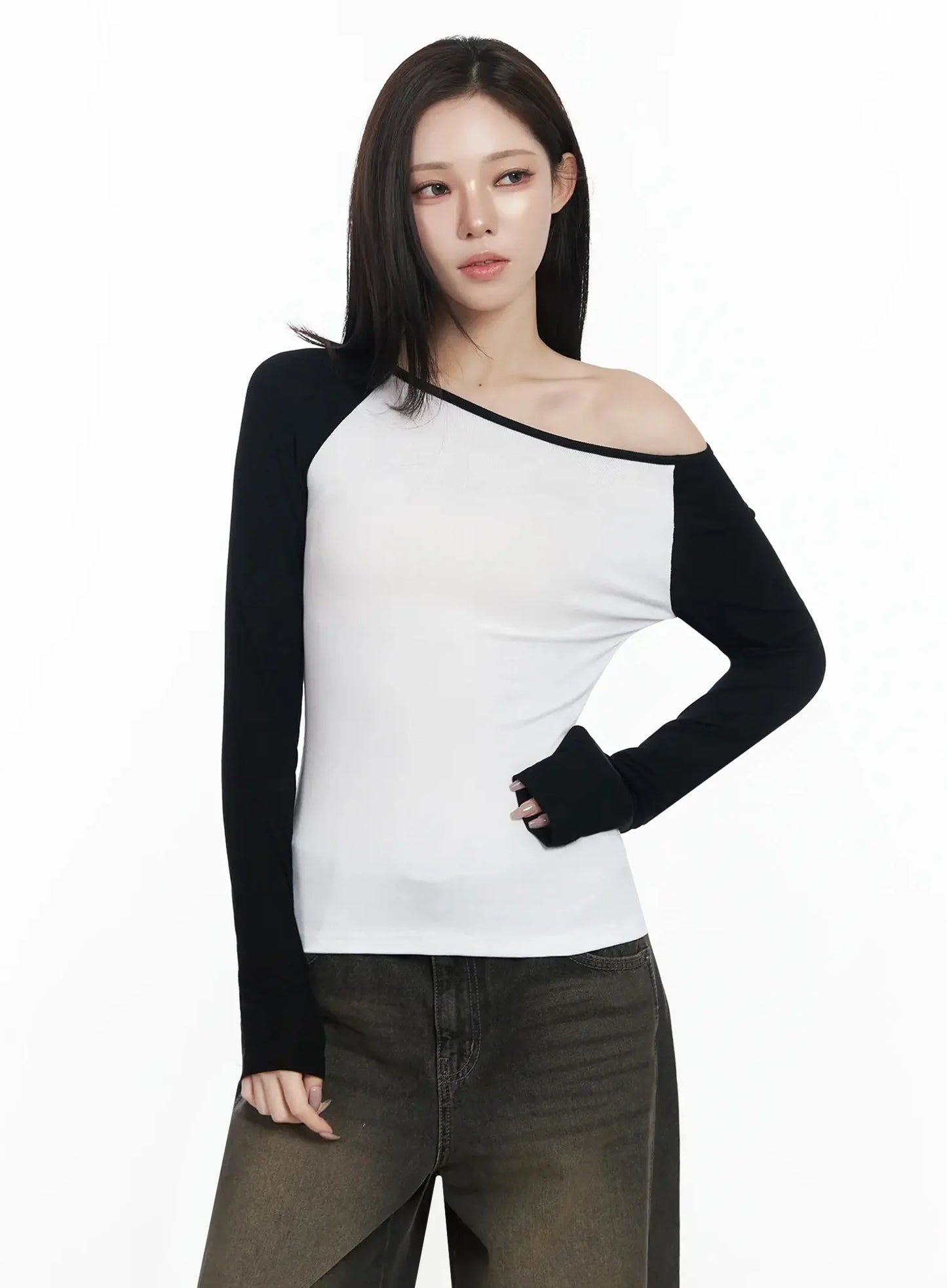 Basic Raglan Long Sleeve Top IJ528