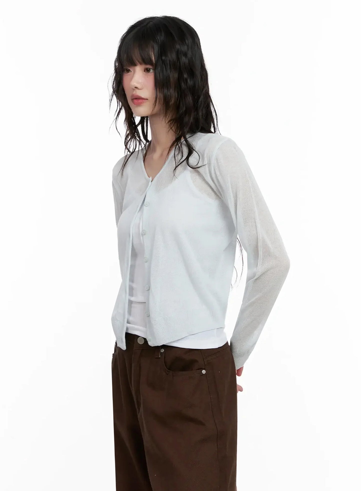 Brown Sheer Cardigan IL531