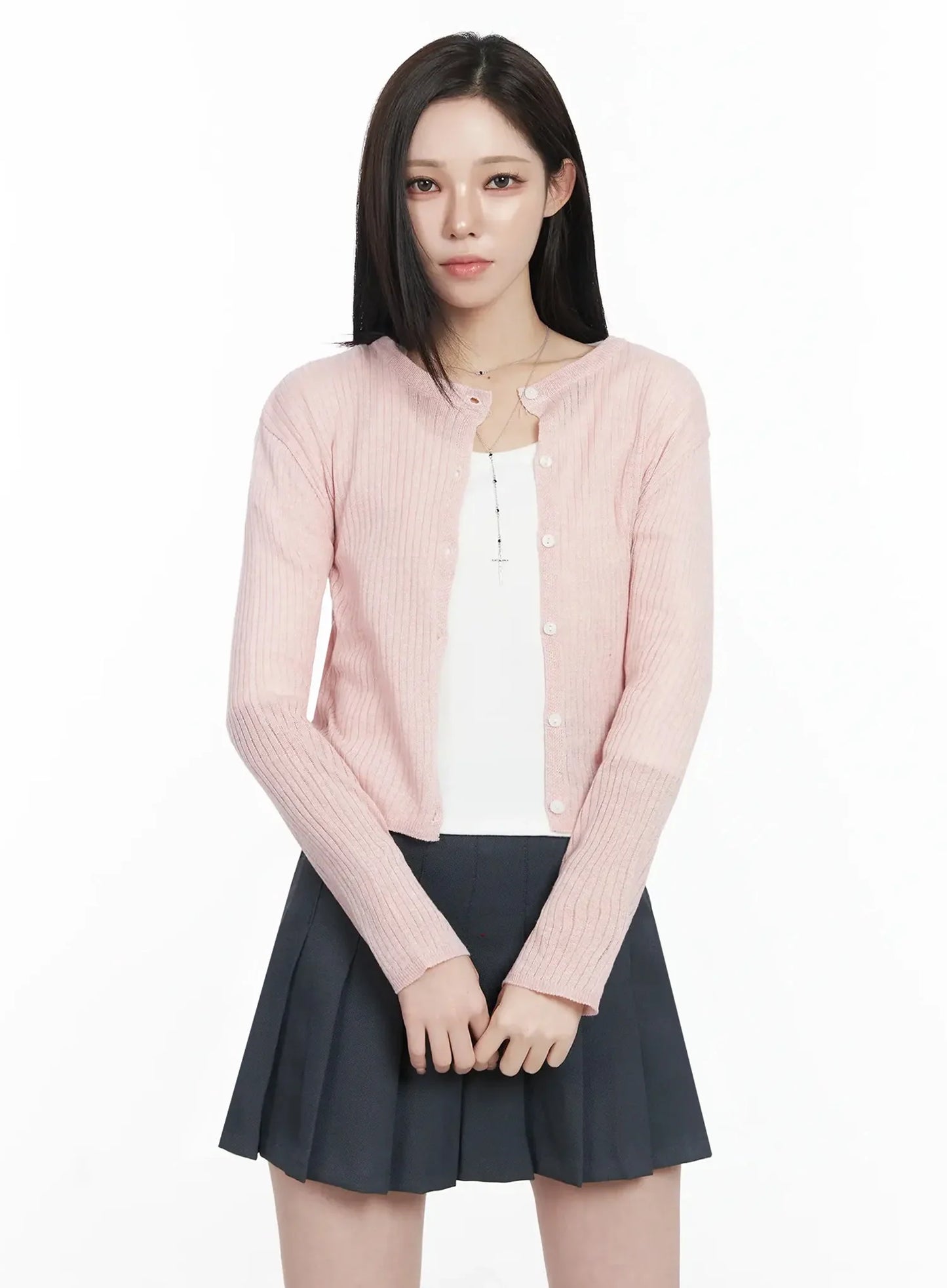 Basic Ribbed Cardigan IJ528