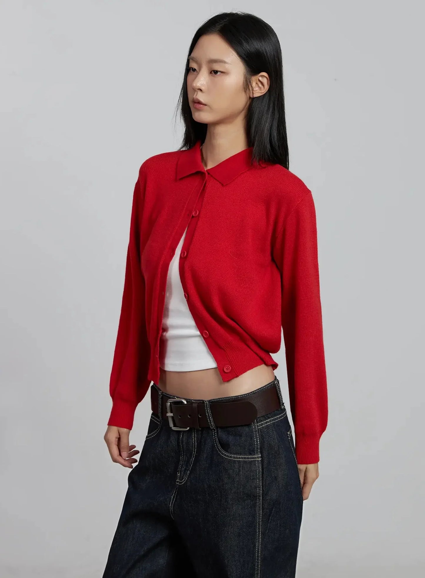 Classic Collar Knit Cardigan IM520