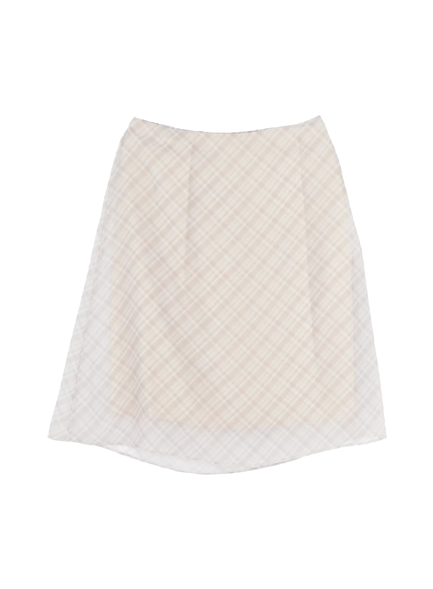 Chiffon Flare Plaid Midi Skirt IY507