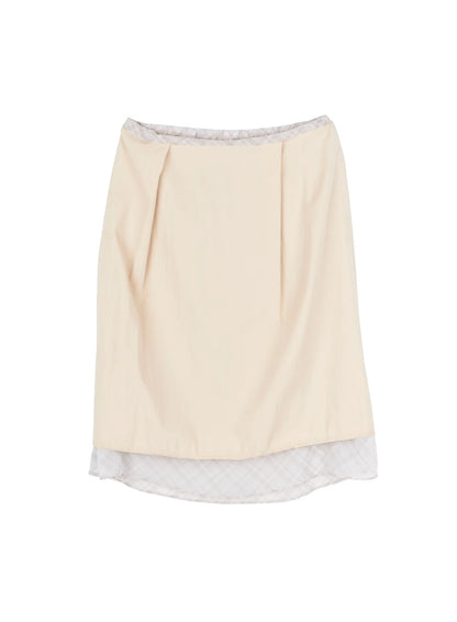 Chiffon Flare Plaid Midi Skirt IY507