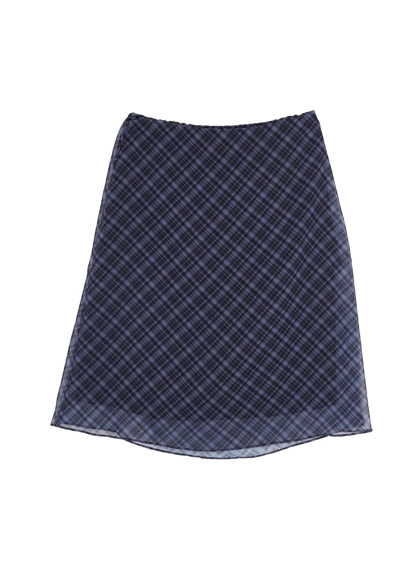 Chiffon Flare Plaid Midi Skirt IY507