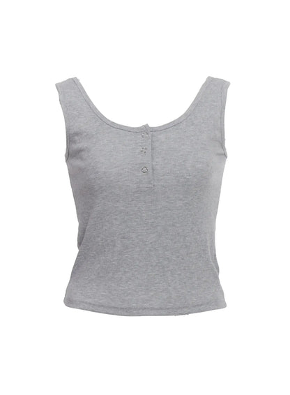 Buttoned Sleeveless Top IC503