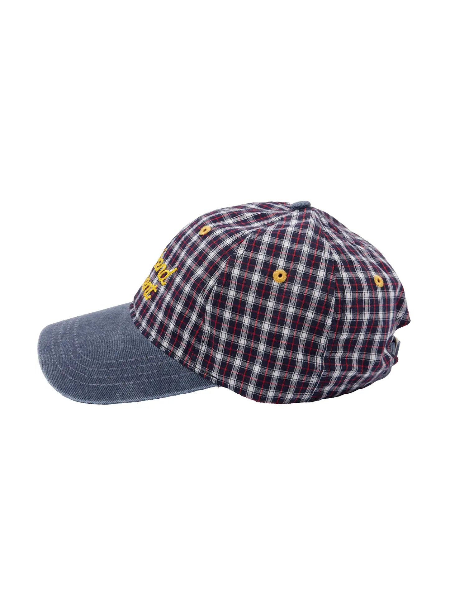 "Weekend Moment" Embroidered Denim Plaid Baseball Cap IF511