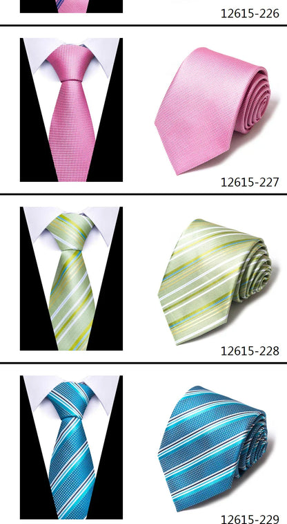 Tie For Men Newest design Luxurious 7.5 cm Necktie Shirt Accessories Striped Dark Red Man's New Year's Day
