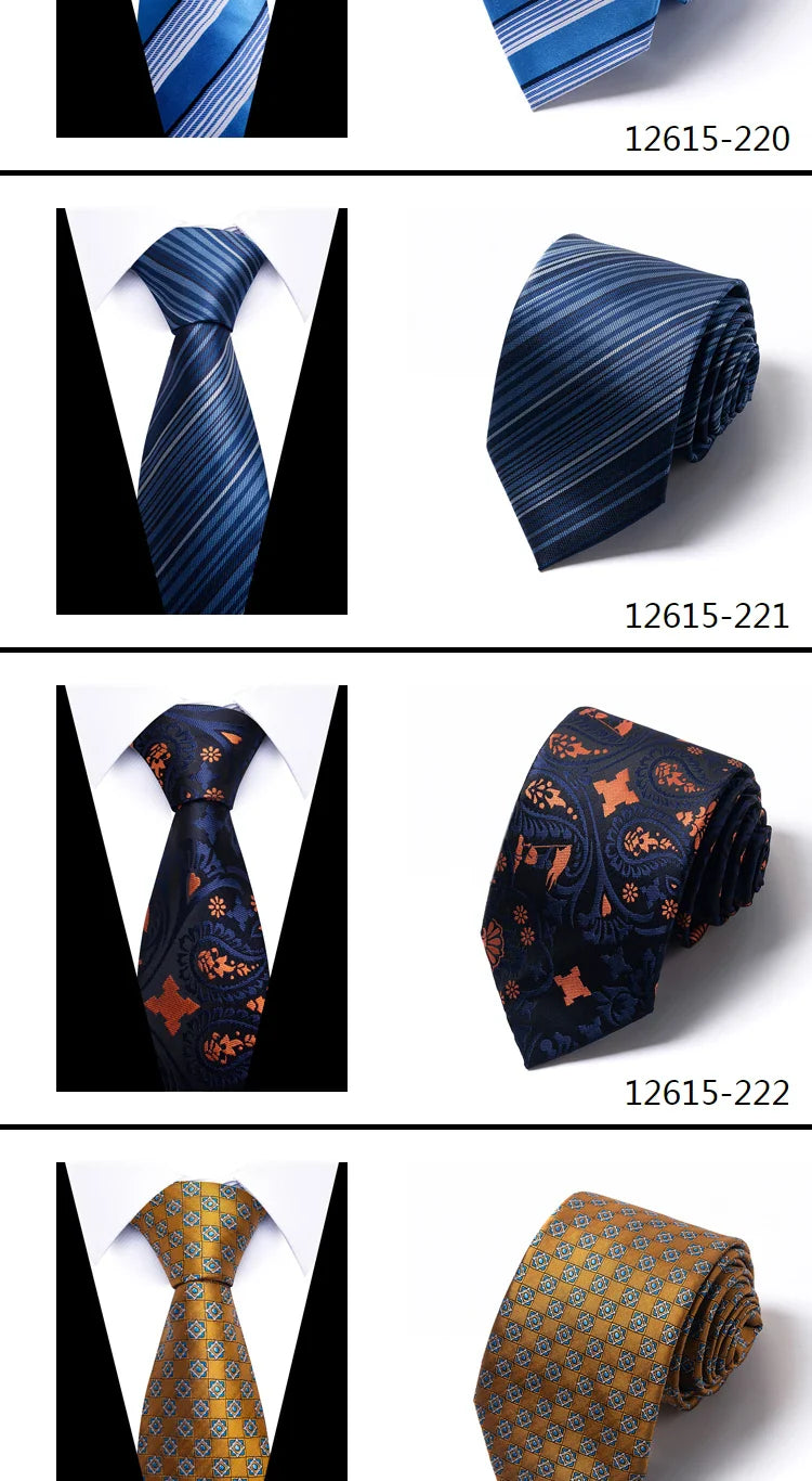 Tie For Men Newest design Luxurious 7.5 cm Necktie Shirt Accessories Striped Dark Red Man's New Year's Day