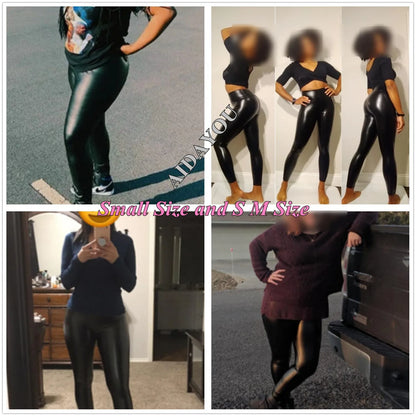 Faux Leather Plus Size Leggings for Women Big Size 5XL 6XL 7XL Black  Girls Spandex Clothing Pleather PU Leggings