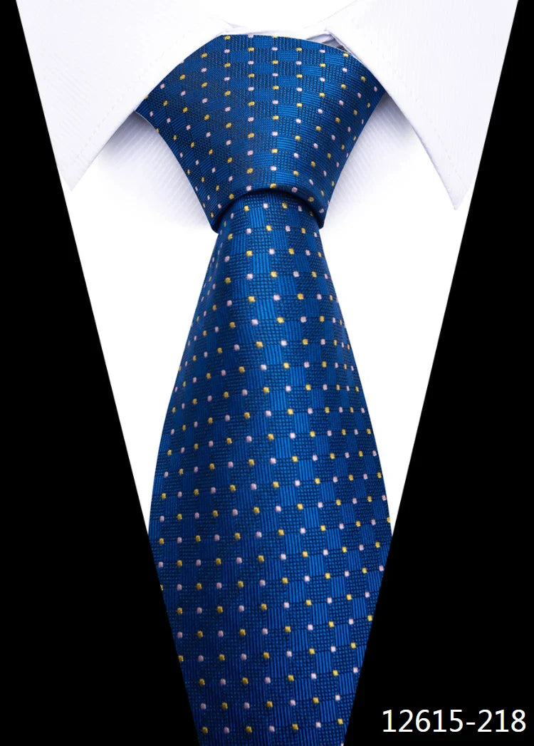Tie For Men Newest design Luxurious 7.5 cm Necktie Shirt Accessories Striped Dark Red Man's New Year's Day