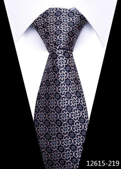 Tie For Men Newest design Luxurious 7.5 cm Necktie Shirt Accessories Striped Dark Red Man's New Year's Day
