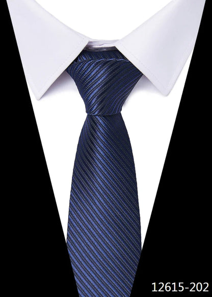 Tie For Men Newest design Luxurious 7.5 cm Necktie Shirt Accessories Striped Dark Red Man's New Year's Day
