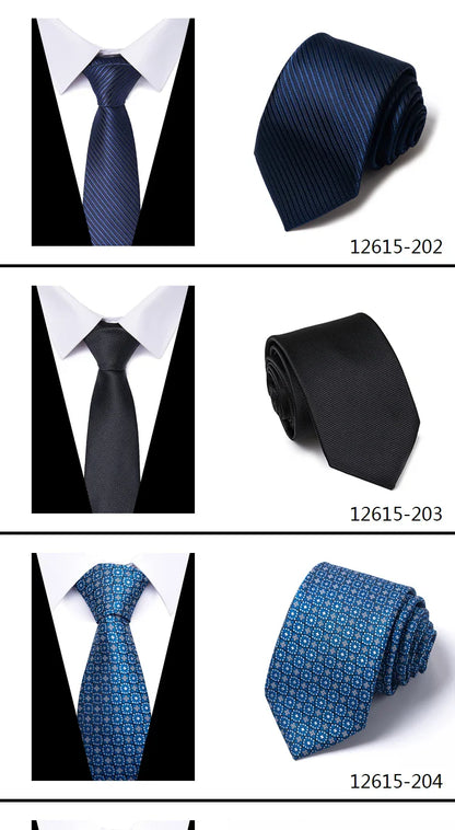 Hot Sale Brand New Style Tie Blue Golden Stripe Suit Accessories Necktie Men Gravata Fit Wedding Holiday Present