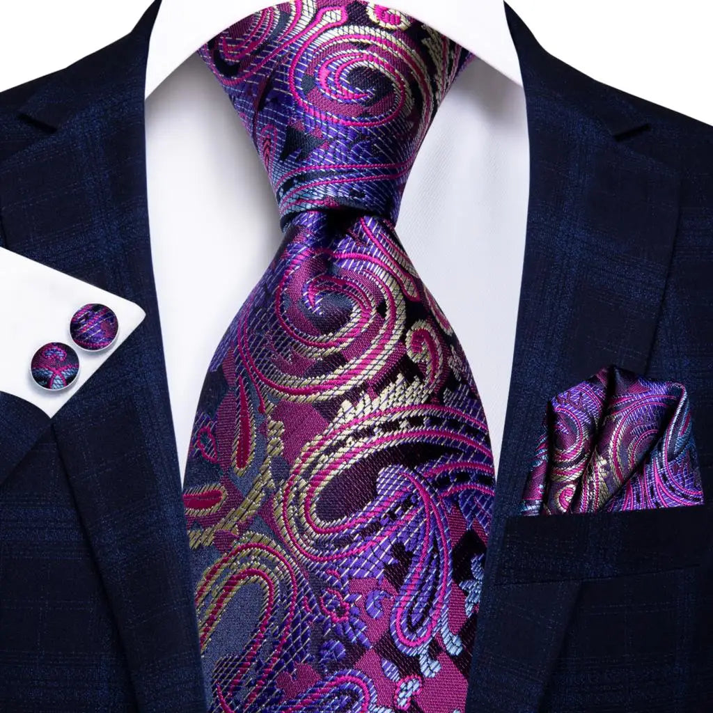Hi-Tie Blue Business Solid 100% Silk Men's Tie NeckTie 8.5cm Ties for Men Formal Luxury Wedding High Quality Gravata