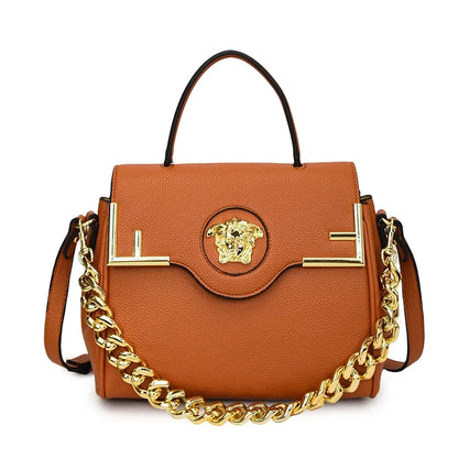 Premium Retro Messenger Bag Women - Textured Leather Shopper with Custom Paris Letter Logo & Versatile Crossbody Strap Design
