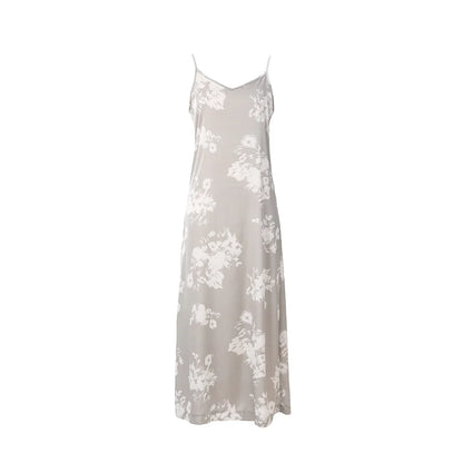 AP 2025 Spring and Summer Women Floral Printing Satin Slip Dress Knitting Cardigan Fashion