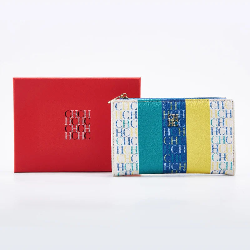 CHCH-Women's Cartoon Printing Long Wallet Retro Classic Wallet PVC Material Fashion Simple Large Capacity Bags