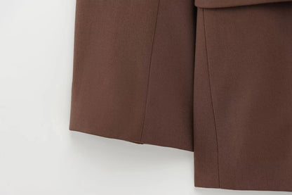 KONDALA Office Lady Casual Chic Solid Women Suit Single Button Sashes Loose Blazer Zipper Pants Fashion 2025 Autumn Winter Sets