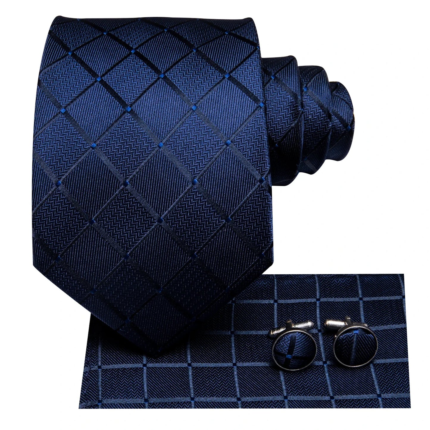 Hi-Tie Blue Business Solid 100% Silk Men's Tie NeckTie 8.5cm Ties for Men Formal Luxury Wedding High Quality Gravata