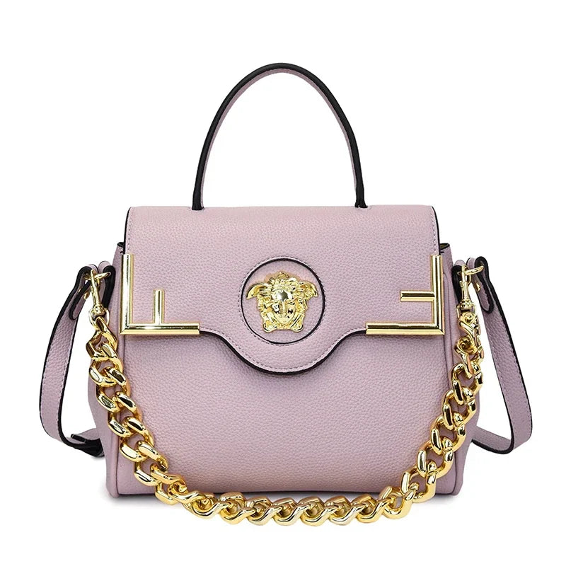 Premium Retro Messenger Bag Women - Textured Leather Shopper with Custom Paris Letter Logo & Versatile Crossbody Strap Design