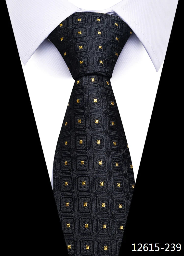 Hot Sale Brand New Style Tie Blue Golden Stripe Suit Accessories Necktie Men Gravata Fit Wedding Holiday Present