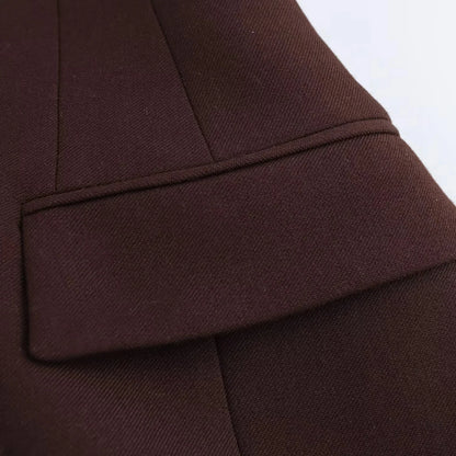 KONDALA 2026 Spring Summer Elegant Valentine‘s Day Suits Fashion Shrug Pockets Blazers Elegant Zipper Skirts Chic Baggy Pants