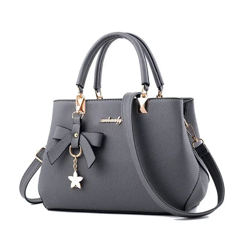 Elegant Women Messenger Bags With Flower Pendant Office Ladies Totes Pure Handbag For Female Crossbody Shoulder Bags