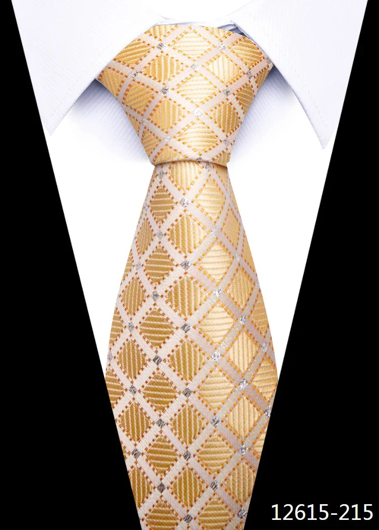Tie For Men Newest design Luxurious 7.5 cm Necktie Shirt Accessories Striped Dark Red Man's New Year's Day